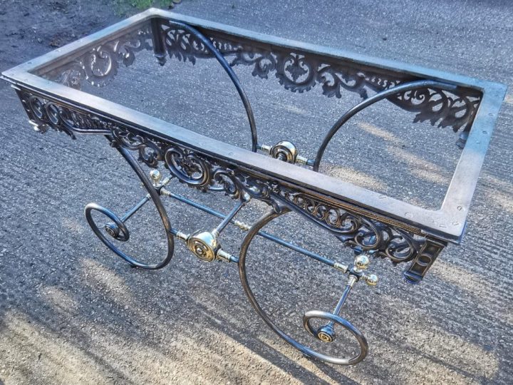 A French 19th Century Wrought Iron and Brass Butchers Table 